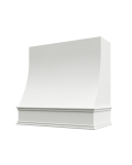 Metro White Charlotte Sloped Smooth Hood with Classic Molding