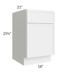 Metro White 18" Drawer File Base Cabinet