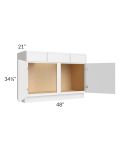 Metro White 48" Vanity Base Cabinet