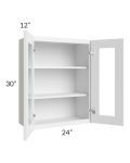 Metro White 24x30 Wall Glass Door Cabinet (Prepped for Glass Doors) 