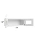 Metro White 30x12 Decorative Wall Cabinet 
