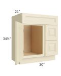 Casselton Ivory 30x21 Vanity Sink Base Cabinet (Door on Left)