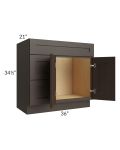Southport Espresso Shaker 36x21 Vanity Sink Base Cabinet (Doors on Right)