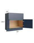 Midtown Blue Shaker 33" Farm Sink Base Cabinet