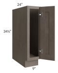 Natural Grey Shaker 9" Full Height Door Base Cabinet