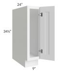 Aspen White Shaker 9" Full Height Door Base Cabinet 