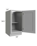 Pewter Grey Shaker 18" Full Height Door Base Cabinet