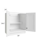 Aspen White Shaker 30" Full Height Door Base Cabinet
