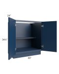  Portland Navy Blue 30" Full Height Door Base Cabinet