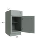 Woodland Green Shaker 24" 2-Drawer Base Cabinet