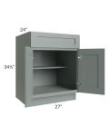 Woodland Green Shaker 24" 2-Drawer Base Cabinet