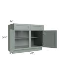 Woodland Green Shaker 24" 2-Drawer Base Cabinet
