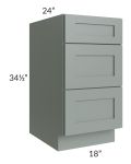 Woodland Green Shaker 24" 2-Drawer Base Cabinet