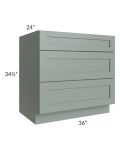 Woodland Green Shaker 24" 2-Drawer Base Cabinet