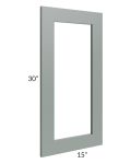 Woodland Green Shaker 24x30 Corner Glass Door 