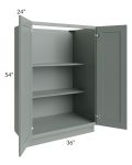 Woodland Green Shaker 24" 2-Drawer Base Cabinet