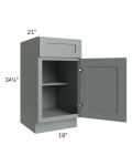 Woodland Green Shaker 24" 2-Drawer Base Cabinet
