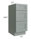 Woodland Green Shaker 24" 2-Drawer Base Cabinet