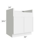 Portland White 30" Farm Sink Base Cabinet