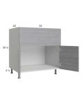 Euro Grey 33” Farm Sink Base Cabinet