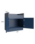 Portland Navy Blue 33" Farm Sink Base Cabinet