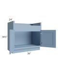 Sky Blue Shaker 36" Farm Sink Base Cabinet
