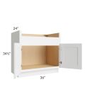 Alpine White Shaker 36" Farm Sink Base Cabinet