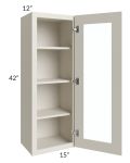 Asheville Cloud Shaker 15x42 Wall Glass Door Cabinet