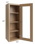 Township Rift Oak 15x42 Wall Glass Door Cabinet