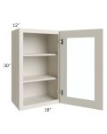 Asheville Cloud Shaker 18x30 Wall Glass Door Cabinet