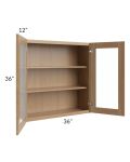 Township Rift Oak 36x36 Wall Glass Door Cabinet