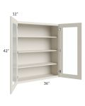Asheville Cloud Shaker 36x42 Wall Glass Door Cabinet