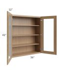 Township Rift Oak 36x42 Wall Glass Door Cabinet