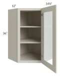 Asheville Cloud Shaker 24x36 Diagonal Corner Wall Glass Door Cabinet
