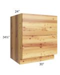 Rustic Shaker 30" 2-Drawer Base Cabinet