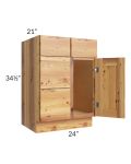Rustic Shaker 24" Vanity Sink Base Cabinet (Drawers on Left)