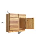 Rustic Shaker 36" Vanity Sink Base Cabinet (Drawers on Left)