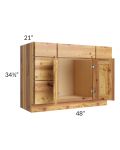 Rustic Shaker 48" Vanity Sink Base Cabinet with Drawers