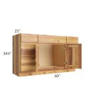 Rustic Shaker 60" Vanity Sink Base Cabinet with Drawers