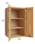 Rustic Shaker 24x42x24 Split Pantry Wall Cabinet