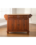 Cambridge Natural Wood Top Kitchen Island in Classic Cherry Finish
