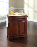LaFayette Natural Wood Top Portable Kitchen Island in Vintage Mahogany Finish