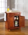 Cambridge Natural Wood Top Portable Kitchen Island in Classic Cherry Finish