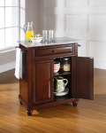 Cambridge Solid Granite Top Portable Kitchen Island in Vintage Mahogany Finish