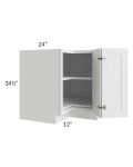Tuscan Oyster 24x36 Corner Wall Cabinet (No Door) To Be Used With A Glass Door