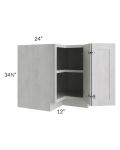 Heather Grey Shaker 36" Corner Base Cabinet with 1 Fixed Shelf