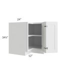 Imperial Painted Grey 24x36 Corner Wall Cabinet (No Door) To Be Used With A Glass Door
