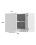 Dakota White 36" Corner Base Cabinet with 1 Fixed Shelf