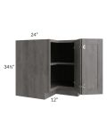 Providence Slate Grey 36" Corner Base Cabinet with 1 Fixed Shelf