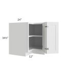 Midtown Blue Shaker 24x42 Corner Wall Cabinet (No Door) To Be Used With A Glass Door